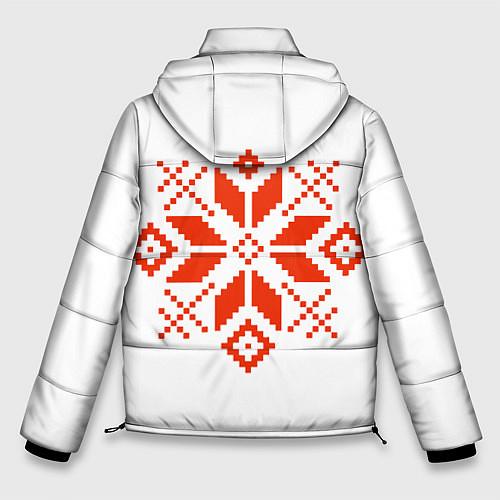 Мужская зимняя куртка Удмуртский узор / 3D-Красный – фото 2