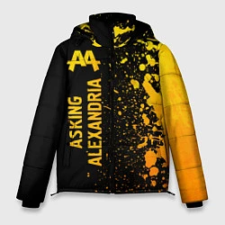 Куртка зимняя мужская Asking Alexandria - gold gradient: по-вертикали, цвет: 3D-черный