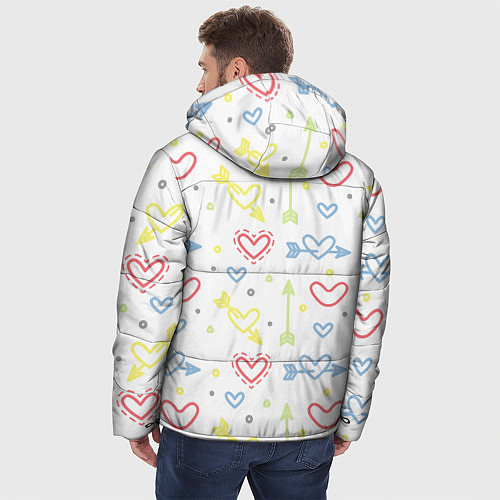 Мужская зимняя куртка Color hearts / 3D-Черный – фото 4