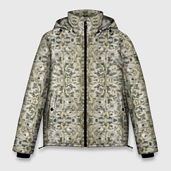 Куртка зимняя мужская Нежные белые цветочки, цвет: 3D-черный