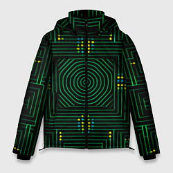 Куртка зимняя мужская Зелёная электросхема, цвет: 3D-черный