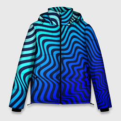 Куртка зимняя мужская Абстрактный узор - морской градиент, цвет: 3D-светло-серый