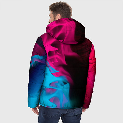 Мужская зимняя куртка Tesla - neon gradient: по-вертикали / 3D-Черный – фото 4