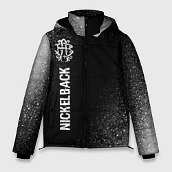 Куртка зимняя мужская Nickelback glitch на темном фоне: по-вертикали, цвет: 3D-черный