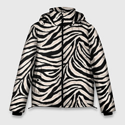 Куртка зимняя мужская Полосатая шкура зебры, белого тигра, цвет: 3D-светло-серый