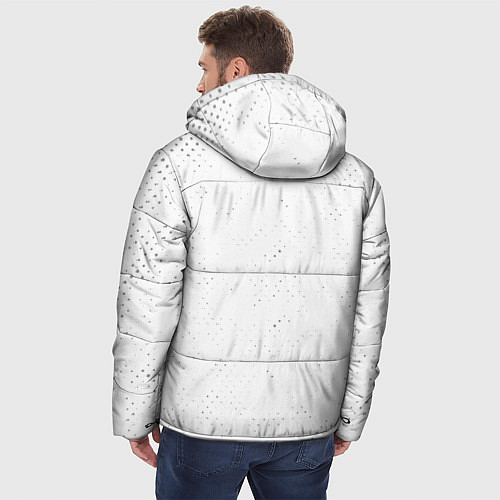 Мужская зимняя куртка Portal glitch на светлом фоне: надпись, символ / 3D-Черный – фото 4