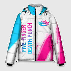 Куртка зимняя мужская Five Finger Death Punch neon gradient style: надпи, цвет: 3D-черный