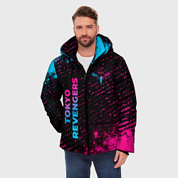 Куртка зимняя мужская Tokyo Revengers - neon gradient: надпись, символ, цвет: 3D-черный — фото 2