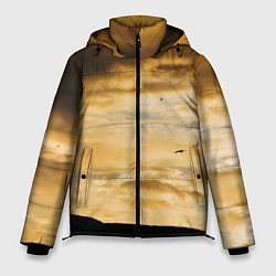 Куртка зимняя мужская Предрассветное облачное небо, цвет: 3D-светло-серый