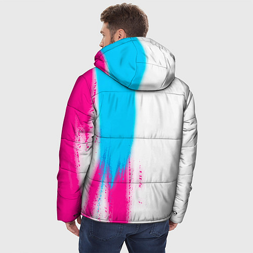 Мужская зимняя куртка Assassins Creed neon gradient style: по-вертикали / 3D-Черный – фото 4