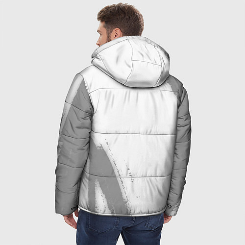 Мужская зимняя куртка DanMachi glitch на светлом фоне: надпись, символ / 3D-Черный – фото 4