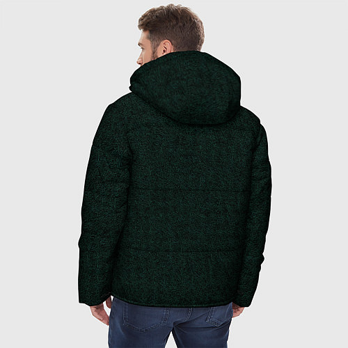 Мужская зимняя куртка Текстура рябь темно-зелёный / 3D-Светло-серый – фото 4