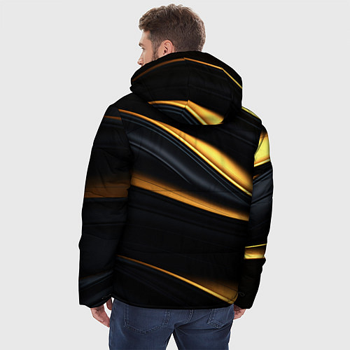 Мужская зимняя куртка Black gold texture / 3D-Светло-серый – фото 4