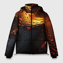 Куртка зимняя мужская Золотые волнистые линии, цвет: 3D-светло-серый