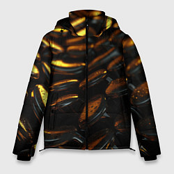 Куртка зимняя мужская Абстрактные золотые камни, цвет: 3D-светло-серый