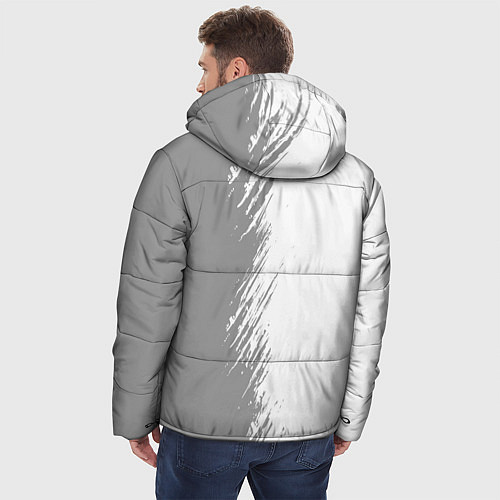 Мужская зимняя куртка Akira glitch на светлом фоне: по-вертикали / 3D-Черный – фото 4