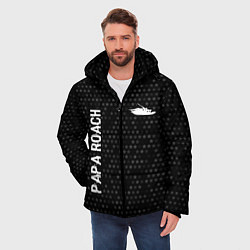 Куртка зимняя мужская Papa Roach glitch на темном фоне: надпись, символ, цвет: 3D-черный — фото 2