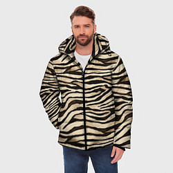 Куртка зимняя мужская Шкура зебры и белого тигра, цвет: 3D-светло-серый — фото 2