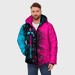 Куртка зимняя мужская Mitsubishi - neon gradient: по-вертикали, цвет: 3D-черный — фото 2