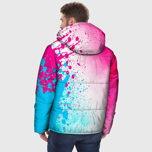 Мужская зимняя куртка Yamaha neon gradient style: по-вертикали / 3D-Черный – фото 4