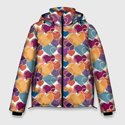 Куртка зимняя мужская Красивые Сердечки, цвет: 3D-черный