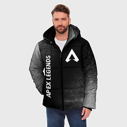 Куртка зимняя мужская Apex Legends glitch на темном фоне: надпись, симво, цвет: 3D-черный — фото 2
