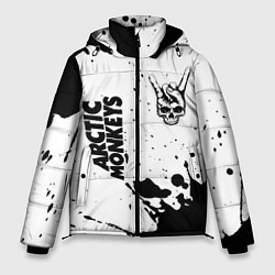 Куртка зимняя мужская Arctic Monkeys и рок символ на светлом фоне, цвет: 3D-черный