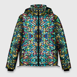 Куртка зимняя мужская Сказочная мозаика, цвет: 3D-черный
