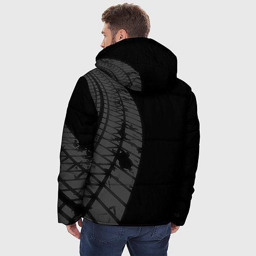 Мужская зимняя куртка Infiniti speed на темном фоне со следами шин: по-в / 3D-Черный – фото 4