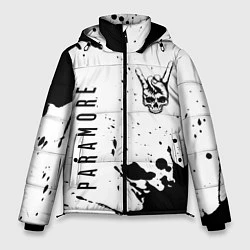 Куртка зимняя мужская Paramore и рок символ на светлом фоне, цвет: 3D-черный