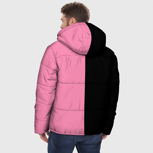 Мужская зимняя куртка Группа Black pink на черно-розовом фоне / 3D-Черный – фото 4