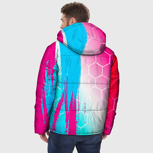 Мужская зимняя куртка Exeed neon gradient style: по-вертикали / 3D-Черный – фото 4