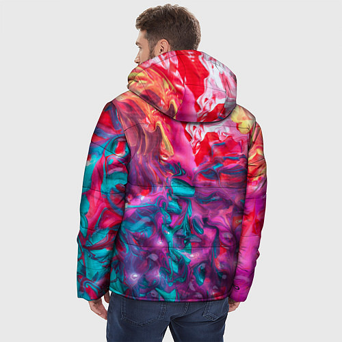 Мужская зимняя куртка Феерия жидких красок / 3D-Черный – фото 4