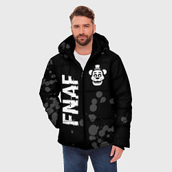 Куртка зимняя мужская FNAF glitch на темном фоне: надпись, символ, цвет: 3D-черный — фото 2