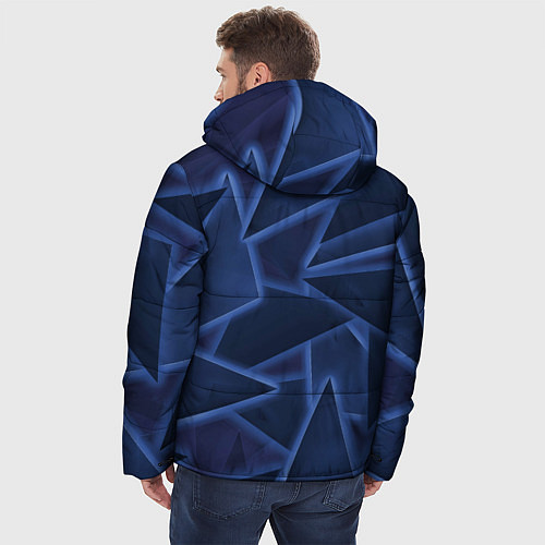 Мужская зимняя куртка Треугольники, неон / 3D-Черный – фото 4