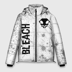 Куртка зимняя мужская Bleach glitch на светлом фоне: надпись, символ, цвет: 3D-черный