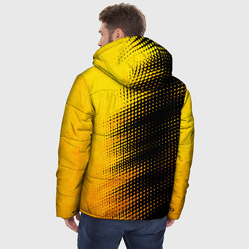 Мужская зимняя куртка CreepyPasta - gold gradient: по-вертикали / 3D-Черный – фото 4