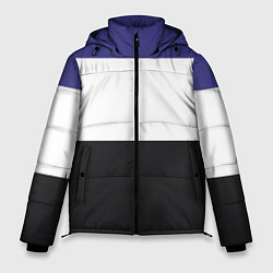 Куртка зимняя мужская Три цветных полосы, цвет: 3D-черный