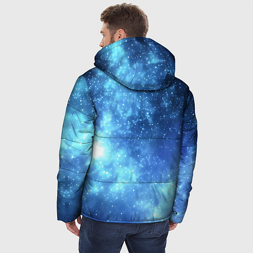 Мужская зимняя куртка Яркие звёзды в космосе / 3D-Светло-серый – фото 4