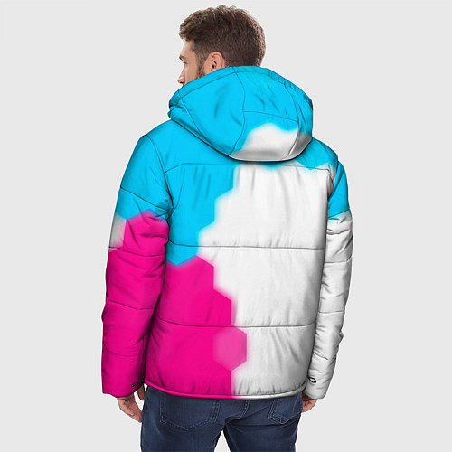 Мужская зимняя куртка Warframe neon gradient style: по-вертикали / 3D-Черный – фото 4