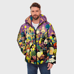 Куртка зимняя мужская Праздничный город, цвет: 3D-светло-серый — фото 2