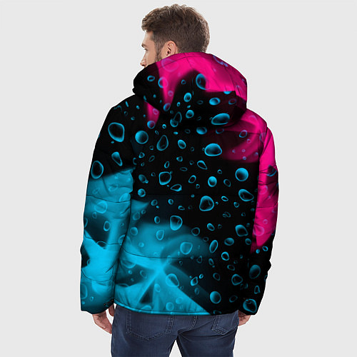 Мужская зимняя куртка JAC - neon gradient: надпись, символ / 3D-Черный – фото 4