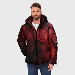 Куртка зимняя мужская Black red texture, цвет: 3D-светло-серый — фото 2