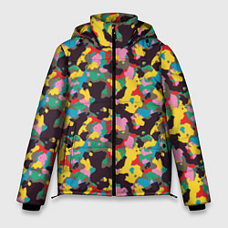 Куртка зимняя мужская Модный красочный камуфляж, цвет: 3D-светло-серый