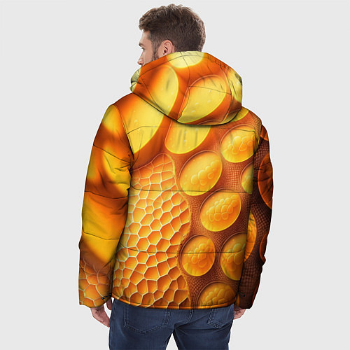Мужская зимняя куртка Оранжевые круглые плиты / 3D-Красный – фото 4