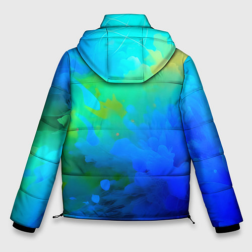 Мужская зимняя куртка Градиент сине-зелёных оттенков - нейросеть / 3D-Светло-серый – фото 2