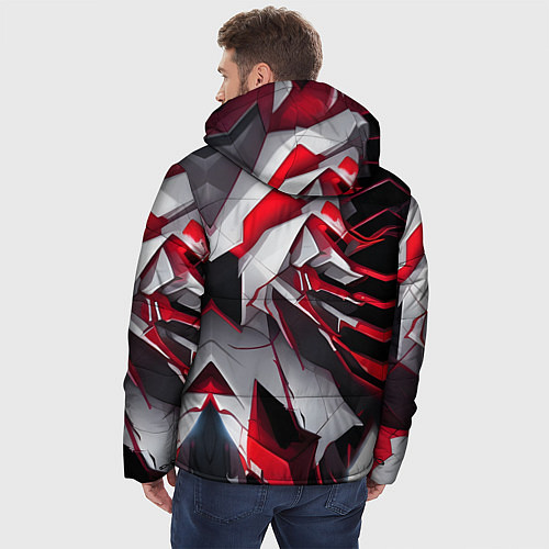 Мужская зимняя куртка Кибернетические рёбра / 3D-Черный – фото 4