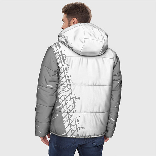 Мужская зимняя куртка FAW speed на светлом фоне со следами шин: по-верти / 3D-Черный – фото 4