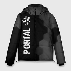 Куртка зимняя мужская Portal glitch на темном фоне: по-вертикали, цвет: 3D-черный
