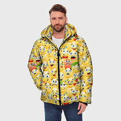 Куртка зимняя мужская Смайлики - эмоции, цвет: 3D-светло-серый — фото 2